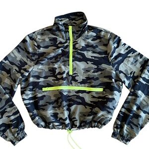 RILEY & JAMES WOMENS PULL OVER CAMOUFLAGE WINDBREAKER DRAWSTRING WAISTBAND MED